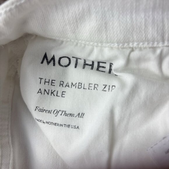 Mother The Rambler Zip Ankle Fairest of Them All Straight Jeans White Size 29 - Picture 5 of 13